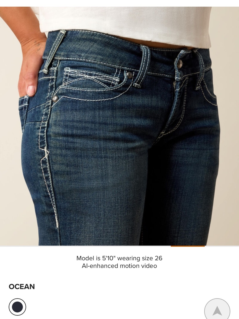 Ariat Women’s Stretch Straight Leg Jeans in Ocean Blue - Picture 4 of 11